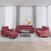 Sofa Sofos komplektas su pagalvėlėmis, 4 dalių, vyno, audinys