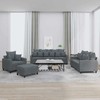 Sofa Sofos komplektas su pagalvėlėmis, 4 dalių, pilkas, aksomas