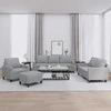 Sofa Sofos komplektas su pagalvėlėmis, 4 dalių, pilkas, audinys