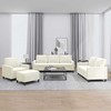 Sofa Sofos komplektas su pagalvėlėmis, 4 dalių, kreminis, aksomas