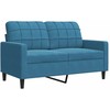 Sofa Sofos komplektas su pagalvėlėmis, 4 dalių, mėlynas, aksomas