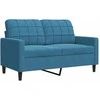Sofa Sofos komplektas su pagalvėlėmis, 4 dalių, mėlynas, aksomas