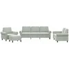 Sofa Sofos komplektas su pagalvėlėmis, 4 dalių, pilkas, aksomas