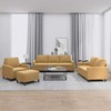 Sofa Sofos komplektas su pagalvėlėmis, 4 dalių, rudas, aksomas