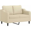 Sofa Sofos komplektas su pagalvėlėmis, 4 dalių, kreminis, audinys