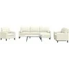 Sofa Sofos komplektas su pagalvėlėmis, 4 dalių, kreminis, aksomas