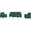 Sofa Sofos komplektas su pagalvėlėmis, 4 dalių, žalias, aksomas