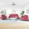 Sofa Sofos komplektas su pagalvėlėmis, 4 dalių, vyno, aksomas