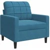 Sofa Sofos komplektas su pagalvėlėmis, 4 dalių, mėlynas, aksomas