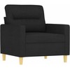 Sofa Sofos komplektas su pagalvėlėmis, 4 dalių, juodas, audinys