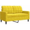Sofa Sofos komplektas su pagalvėlėmis, 4 dalių, geltonas, aksomas