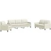 Sofa Sofos komplektas su pagalvėlėmis, 4 dalių, kreminis, aksomas
