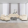 Sofa Sofos komplektas su pagalvėlėmis, 4 dalių, smėlio, audinys