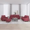 Sofa Sofos komplektas su pagalvėlėmis, 4 dalių, vyno, audinys