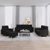 Sofa Sofos komplektas su pagalvėlėmis, 4 dalių, juodas, audinys