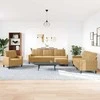 Sofa Sofos komplektas su pagalvėlėmis, 4 dalių, rudas, aksomas