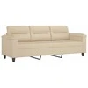 Sofa Sofos komplektas su pagalvėlėmis, 4 dalių, kreminis, audinys