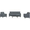 Sofa Sofos komplektas su pagalvėlėmis, 4 dalių, pilkas, aksomas