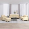 Sofa Sofos komplektas su pagalvėlėmis, 4 dalių, kreminis, audinys