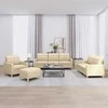 Sofa Sofos komplektas su pagalvėlėmis, 4 dalių, kreminis, audinys