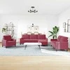 Sofa Sofos komplektas su pagalvėlėmis, 4 dalių, vyno, aksomas