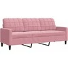 Sofa Sofos komplektas su pagalvėlėmis, 4 dalių, rožinis, aksomas