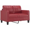 Sofa Sofos komplektas su pagalvėlėmis, 4 dalių, vyno, dirbtinė oda