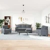 Sofa Sofos komplektas su pagalvėlėmis, 4 dalių, pilkas, aksomas