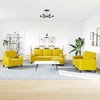 Sofa Sofos komplektas su pagalvėlėmis, 4 dalių, geltonas, aksomas