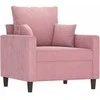 Sofa Sofos komplektas su pagalvėlėmis, 4 dalių, rožinis, aksomas