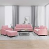 Sofa Sofos komplektas su pagalvėlėmis, 4 dalių, rožinis, aksomas