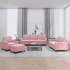 Sofa Sofos komplektas su pagalvėlėmis, 4 dalių, rožinis, aksomas