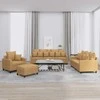 Sofa Sofos komplektas su pagalvėlėmis, 4 dalių, rudas, aksomas