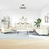 Sofa Sofos komplektas su pagalvėlėmis, 4 dalių, kreminis, aksomas