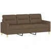Sofa Sofos komplektas su pagalvėlėmis, 4 dalių, rudas, audinys