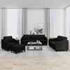 Sofa Sofos komplektas su pagalvėlėmis, 4 dalių, juodas, audinys