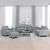 Sofa Sofos komplektas su pagalvėlėmis, 4 dalių, pilkas, audinys