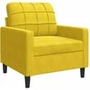 Sofa Sofos komplektas su pagalvėlėmis, 4 dalių, geltonas, aksomas