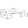 Sofa Sofos komplektas su pagalvėlėmis, 4 dalių, juodas, aksomas