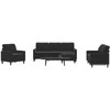 Sofa Sofos komplektas su pagalvėlėmis, 4 dalių, juodas, aksomas