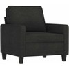 Sofa Sofos komplektas su pagalvėlėmis, 4 dalių, juodas, audinys