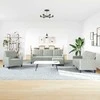 Sofa Sofos komplektas su pagalvėlėmis, 4 dalių, pilkas, aksomas