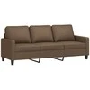 Sofa Sofos komplektas su pagalvėlėmis, 4 dalių, rudas, audinys
