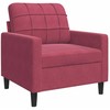 Sofa Sofos komplektas su pagalvėlėmis, 4 dalių, vyno, aksomas