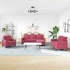 Sofa Sofos komplektas su pagalvėlėmis, 4 dalių, vyno, aksomas