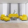 Sofa Sofos komplektas su pagalvėlėmis, 4 dalių, geltonas, aksomas