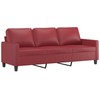 Sofa Sofos komplektas su pagalvėlėmis, 4 dalių, vyno, dirbtinė oda