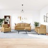 Sofa Sofos komplektas su pagalvėlėmis, 4 dalių, rudas, aksomas