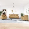 Sofa Sofos komplektas su pagalvėlėmis, 4 dalių, rudas, aksomas