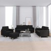 Sofa Sofos komplektas su pagalvėlėmis, 4 dalių, juodas, audinys